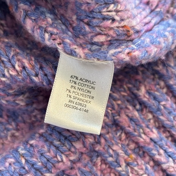 Christopher & Banks XL Cowl Neck Knit Sweater | Multicolor Cozy Fall Pullover - Picture 3 of 8